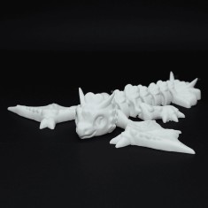 Dragonița Fluffy Articulată 3D, de pictat - 14 cm