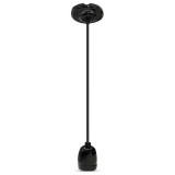 Pendul Tavan Soclu E27 Portelan - Negru, Oem