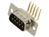 Conector D-Sub 9 pini soclu tată unghi 90&deg; THT PCB MH CONNECTORS MHDD9M-N-B-M-RBM