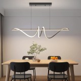 Lustra LED suspendata cu telecomanda, neagra, liniara, 48W, 3 functii de lumina, calda/naturala/rece, intensitate reglabila, dimensiune 120x10x100cm,,