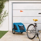 vidaXL Remorcă de bicicletă animale companie, albastru, oxford/fier
