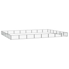 vidaXL Țarc c&acirc;ini 28 panouri negru 100x50 cm oțel vopsit electrostatic