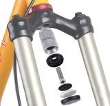 Sistem metalic de ascundere tracker Airtag, THD, atasabil la bicicleta in furca sau ghidon
