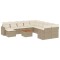 Set canapele de gradina cu perne, 12 piese, bej, poliratan