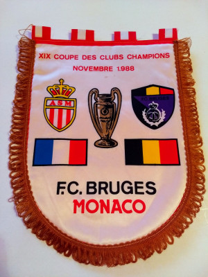 Fanion fotbal FC BRUGGE - AS MONACO (Cupa Campionilor 1988) foto