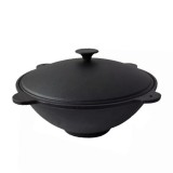 Cumpara ieftin Wok Fonta cu Capac Perfect Home 51.5cm, 20L - Oala Profesionala Gatit Sanatos, Durabila, Utilizare Multipla: Gaz, Inductie, Cuptor