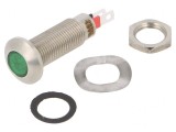 Lampă LED verde 24-28VDC &Oslash;8,1mm IP67