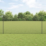 VidaXL Gard de s&acirc;rmă sudată cu 44 U Posturi Gri 1.2x50 m Oțel