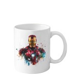 Cana din ceramica haioasa, 330 ml, alba, pentru pasionatii de desene animate, Eroi Marvel, Iron Man