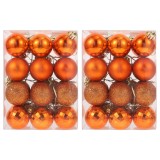 Mingiuțe de Crăciun din plastic, set de 48 bucăți, 4cm, Ornamente &ndash; Portocaliu