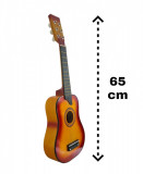 Chitara lemn copii, marime 65 cm, culoare Portocalie
