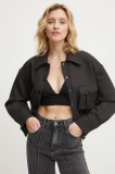 Answear Lab geaca femei, culoarea gri, de tranzitie