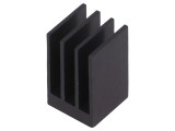 Radiator extrudat cu aripioare negru 15x15mm