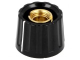Buton rotativ negru cu indicator plastic 6mm 20x15mm