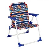 Scaun Copii, Albastru, Metalic, 37x35x46cm, Imprimeu Ursuleț Pilot