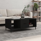vidaXL Măsuță de cafea, negru, 102x50x40 cm, lemn compozit