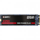 SSD X250, 256GB, SATA M2 2280, R/W speed 520MBs/500MBs, Emtec