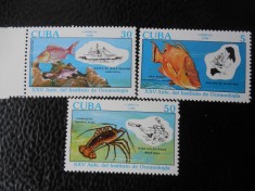 Cuba -Fauna marina -serie completa -nestampilate foto