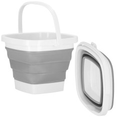 Lighean pliabil, patrat, din plastic si silicon, 24x19cm, 5litri, gri Household NewTrend