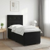 Cumpara ieftin Pat boxspring cu saltea cu headboard Negru 80 x 200 cm Catifea