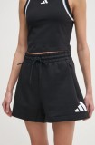 Adidas pantaloni scurti Z.N.E. femei, culoarea negru, cu imprimeu, high waist, JC5395