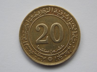 20 CENTIMES 1972 ALGERIA-FAO foto