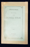 LITERATURA POPULARA, NOTIUNI DESPRE COLINDELE ROMANE de G. DEM. TEODORESCU - BUCURESTI, 1879