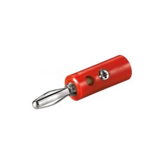 Mufa banana tata 4mm cu surub plastic rosu Goobay