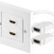 Priza de perete 2x HDMI ecranat alb Goobay