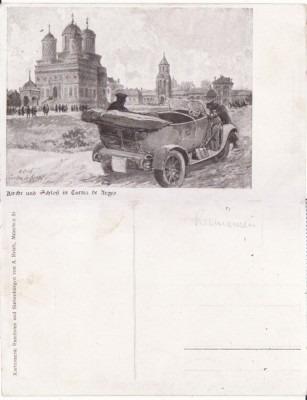 Curtea de Arges-Biserica si Palatul Regal-militara WWI, WK1 foto