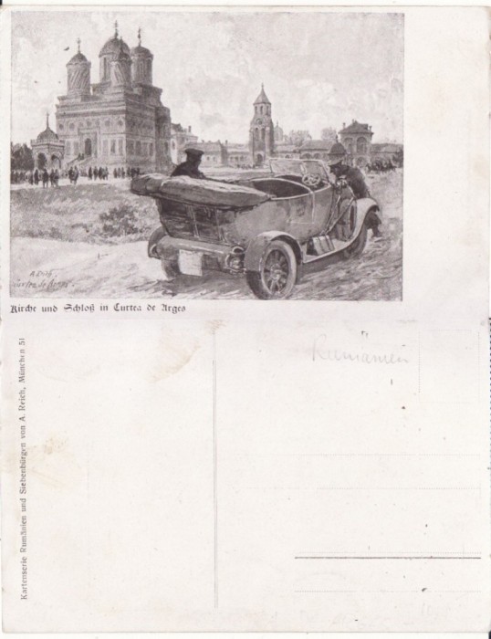 Curtea de Arges-Biserica si Palatul Regal-militara WWI, WK1