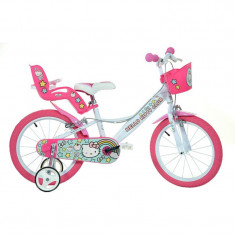 Bicicleta copii Dino Bikes, diametru roata 40 cm, model Hello Kitty