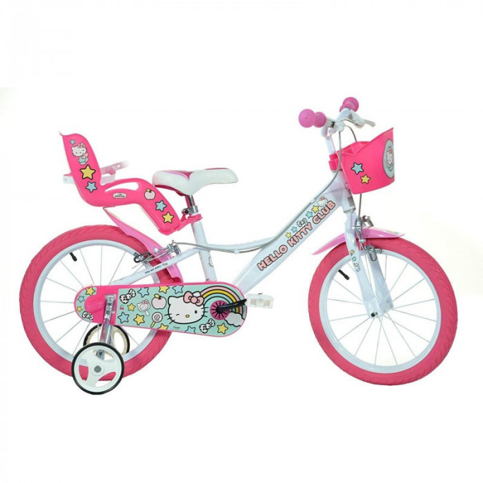 Bicicleta copii Dino Bikes, diametru roata 40 cm, model Hello Kitty