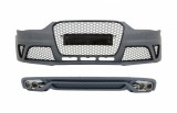 Bara Fata cu Difuzor Bara Spate si Ornamente Evacuare Audi A4 B8 Facelift (2012-2015) RS4 Design Performance AutoTuning, KITT