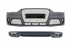 Bara Fata cu Difuzor Bara Spate si Ornamente Evacuare Audi A4 B8 Facelift (2012-2015) RS4 Design Performance AutoTuning