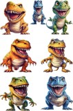 Cumpara ieftin Sticker decorativ Colaj Dinozauri, Portocaliu, 90 cm, 7945ST-6