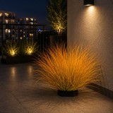 Planta artificiala decorativa tip iarba ceapa curbata, 38 cm, galben-portocaliu