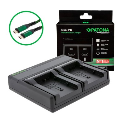 Patona Premium Dual PD Performance incarcator pentru Canon BP-808 incl. USB-C input/output foto