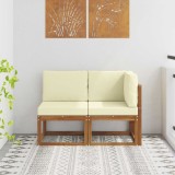 vidaXL Canapea de colț și mijloc pentru exterior cu pernă 2 Bucată 900469