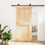 VidaXL Ușă glisantă cu set de feronerie 95x210 cm, lemn masiv de pin