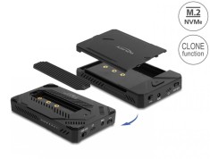 Rack extern 1 x M.2 NVMe SSD + 1 x 2.5&quot; SATA SSD / HDD + functie clona, Delock 42020