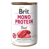 Brit Mono Protein, Vita, Conservă hrană umedă monoproteică fară cereale c&acirc;ini, (pate), 400g