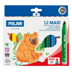 Carioci Milan 12 culori maxi, vârf conic - ***