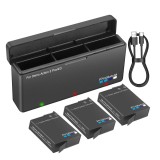 Set 3 acumulatori 2200mAh + incarcator triplu cu USB-C pentru camere actiune DJI Osmo Action 6 / Action 5 Pro / Action 4 / Action 3 / DJI Osmo 360