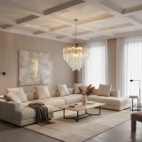 Candelabru din Cristal TWEEZE Magno, 60 cm, 12xE14, Auriu