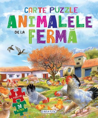Carte cu 6 puzzle-uri - Animalele de la ferma PlayLearn Toys foto