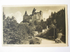 Carte postala foto Castelul Bran,masina epoca,necirculata anii 30 foto