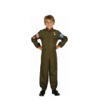 Costum carnaval Pilot Verde pentru Copii 110/120 cm (5-6 ani)