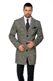 Palton barbati business slim gri bradut B157