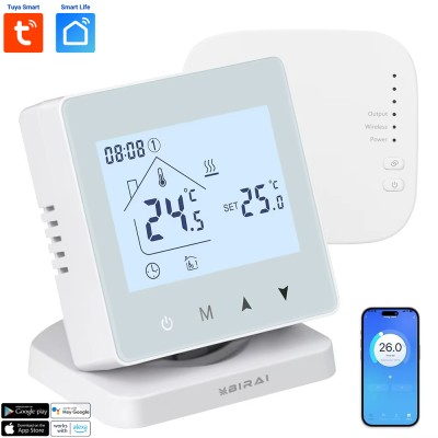 Termostat de ambient inteligent BIRAI&amp;reg; Controlat Prin Internet/Smartphone Programabil WiFi din Aplicatia Tuya sau Smart Life, Alexa si Google Home, Co foto